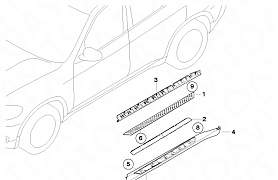 Порог подножка BMW E70. 51777227533 и 51777227534 - Фото #2