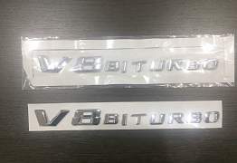 V8 biturbo шильдик на крыло Mercedes-Benz хромиров - Фото #1