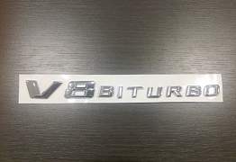 V8 biturbo шильдик на крыло Mercedes-Benz хромиров - Фото #2