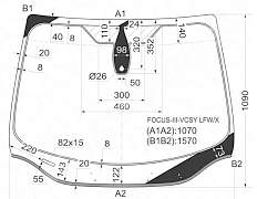 Стекло лобовое ford focus III с 2011- под датчик - Фото #1