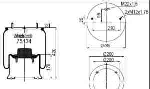 Пневморессоры blacktech RML75134C - Фото #1