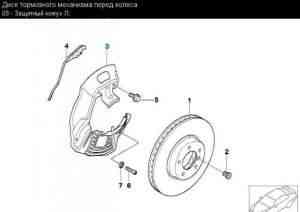 Кожух защитный переднего тормозного диска BMW E39 - Фото #1